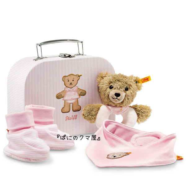 シュタイフ社スリープベアセット6(Sleep well bear grip toy with rattle)
